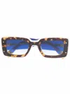 Missoni Eyewear Tortoiseshell Rectangular Sunglasses In Blau