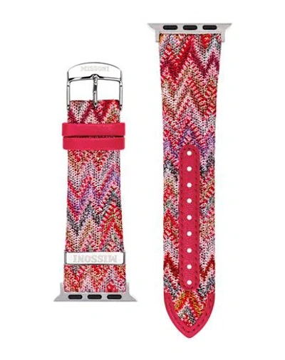 Missoni Fabric Apple Watch Strap Watch Accessory Multicolored Size - Synthetic Fibers In Pink Multi