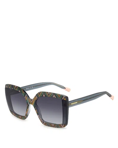 Missoni Fabric Eyewear Oversized Square Sunglasses, 62mm In Multi/gray Gradient