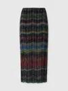 Missoni Long Pencil Skirt With Wave Pattern In Multi