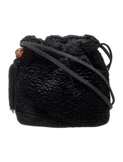 Pre-owned Missoni Faux Fur Crossbody Bag In Black