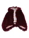 Missoni Faux-fur Hodded Jacket In Burgundy