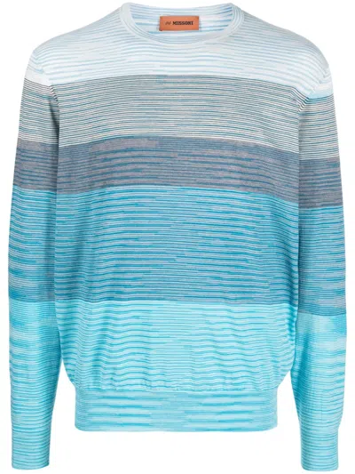Missoni Fine-knit Striped Jumper In Blue