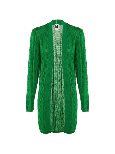 Pre-owned Missoni Fine-knit Cardi-coat In Green