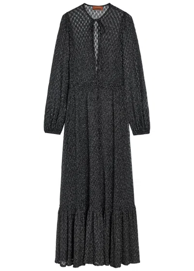 Missoni Fine-knit Maxi Beach Dress In Black