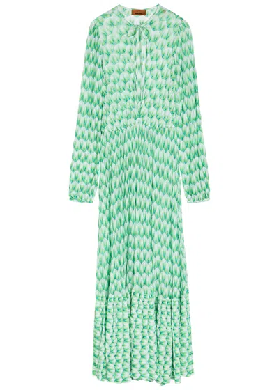 Missoni Fine-knit Maxi Beach Dress In Green