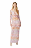 Missoni Fitted Long Cover-up In Printed Tulle In Multi