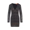 Missoni Fitted Mini Dress With Multicolored Zigzag In Black