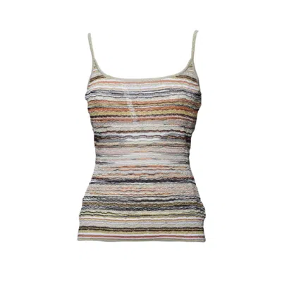 MISSONI FITTED TANK TOP IN TEXTURED LAMÉ VISCOSE