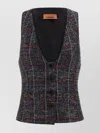 Missoni Fitted Tartan Vest Featuring Sequin Accents In Multi