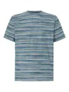 Missoni Flame-zigzag Pattern Crew-neck T-shirt In Blue