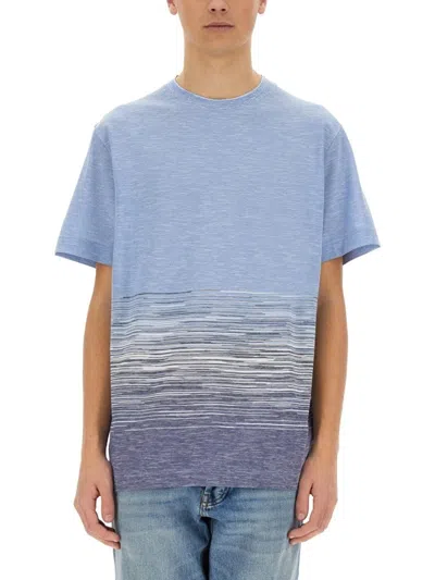 MISSONI FLAMED COTTON AND LINEN T-SHIRT