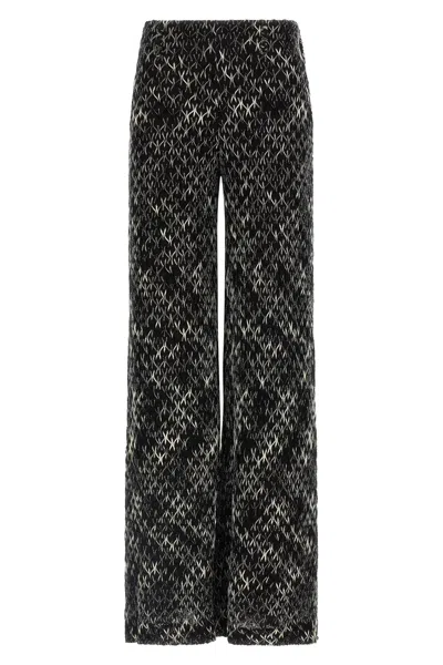 Missoni Crochet-knit Space-dyed Wool-blend Wide-leg Pants In Black