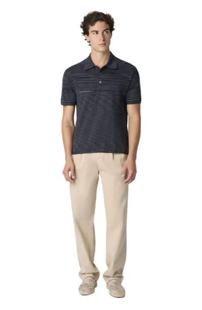 Missoni Flamed Mercerized Cotton Polo Shirt In Black