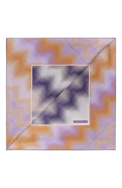 Missoni Flamed Silk Scarf In Purple