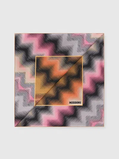 Missoni Flamed Silk Scarf In Multicoloured