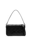 Missoni Flap Wave Black Leather Shoulder Bag