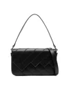 Missoni Flap Wave Leather Shoulder Bag In Black