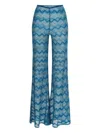 Missoni Flare Cover-up Pants In `zig Zag` Lamé Viscose In Blue