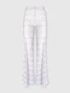 Missoni Ausgestellte Cover-up-hose Aus Zick-zack-lamé-viskose In Silver