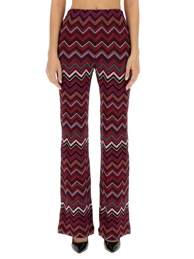 Missoni Flare Fit Pants In Brown