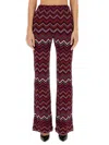 Missoni Chevron Knit Flare Pull-on Trousers In Multicolor