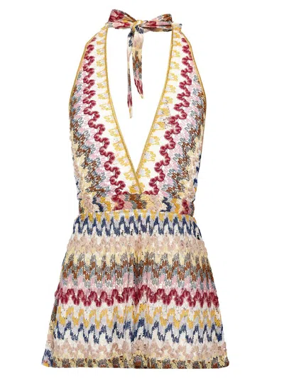 Missoni Zigzag-woven Playsuit In Multicolor