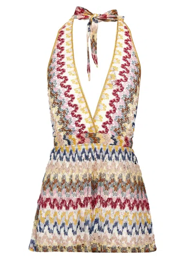 Missoni Zigzag-woven Playsuit In Multicolor