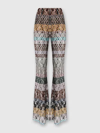 Missoni Flare Pants In Embroidered Lace In Multi