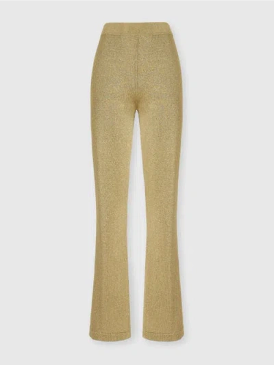 Missoni Metallic Knitted Flared Pants In Gold