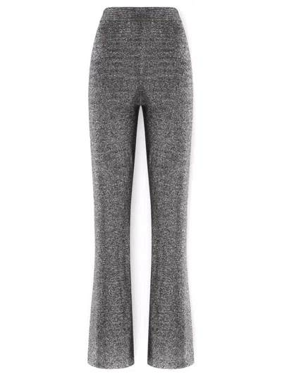 Missoni Flare Trousers In Glitter-effect Viscose In Black,silver