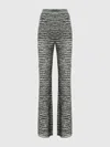Missoni Flare Trousers In Slub Knit With Sequins In Green,black
