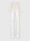 Missoni Flare Trousers In Slub Knit With Sequins In White,beige