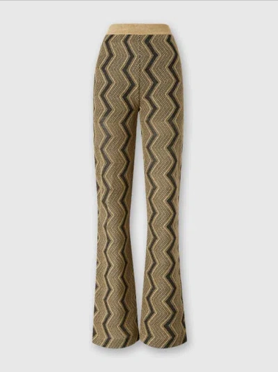 MISSONI MISSONI FLARE TROUSERS IN ZIG ZAG LAMÉ VISCOSE