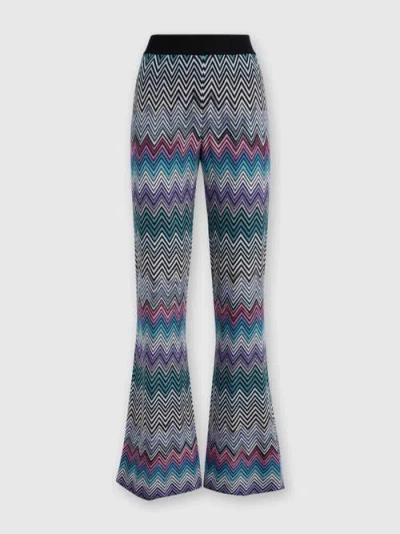 MISSONI MISSONI FLARE ZIG ZAG WOOL TROUSERS
