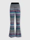 Missoni Flare Zig Zag Wool Trousers In Multicoloured