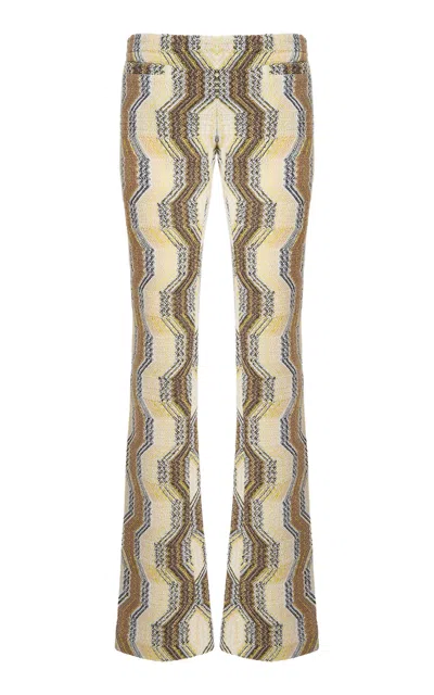 Missoni Flared Caperdoni-knit Trousers In Multi