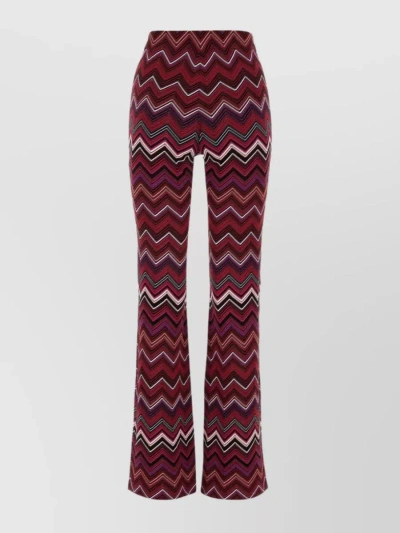 MISSONI FLARED CHEVRON EMBROIDERED TROUSERS