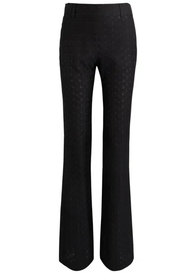 Missoni Flared-leg Fine-knit Trousers In Black
