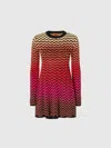 Missoni Ausgestelltes Minikleid Mit Dégradé-chevron-motiv In Multicoloured