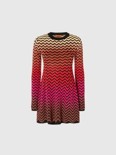 Missoni Ausgestelltes Minikleid Mit Dégradé-chevron-motiv In Multicoloured