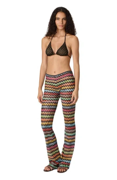 Missoni Flared Pants In Lamé Viscose With Micro Zigzag Pattern In Multi