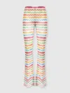 Missoni Flared Pants In Lamé Viscose With Micro Zigzag Pattern In Multi