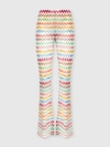 Missoni Flared Pants In Lamé Viscose With Micro Zigzag Pattern In Multi