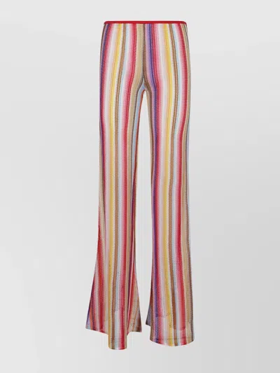 Missoni Flared Striped Trousers Chic Pattern In Pink