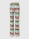 Missoni Flared Trousers In Gradient Zig Zag Knit With Sequins In Multicoloured