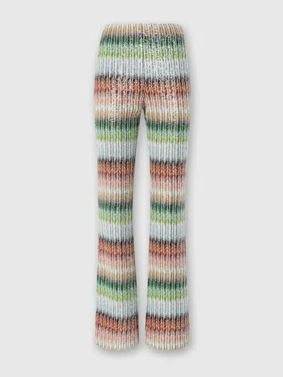 MISSONI SCHLAGHOSE AUS ZICK-ZACK-STRICK MIT FARBVERLAUF UND PAILLETTEN