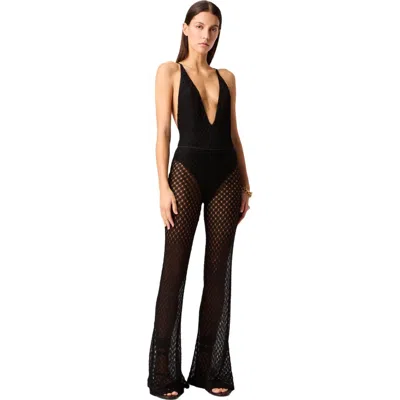 Missoni Flared Trousers In Lamé Viscose With Raschel Workmanship In Black