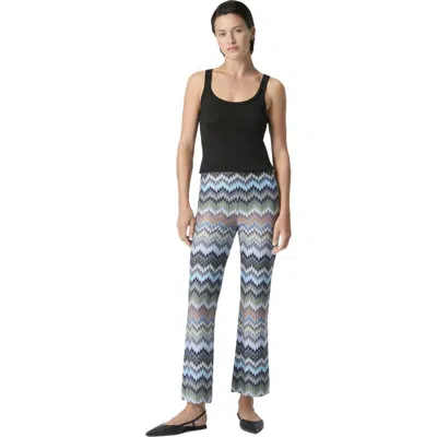 Missoni Flared Trousers In Viscose Chevron Snake Motif In Multi