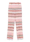 Missoni Flared Zigzag Pattern Trousers With Soft Texture In Multicolor
